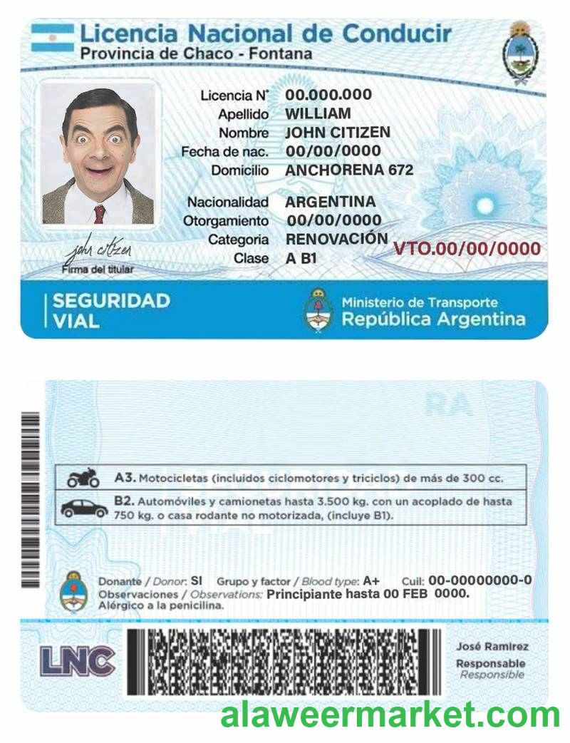 Argentina driving license